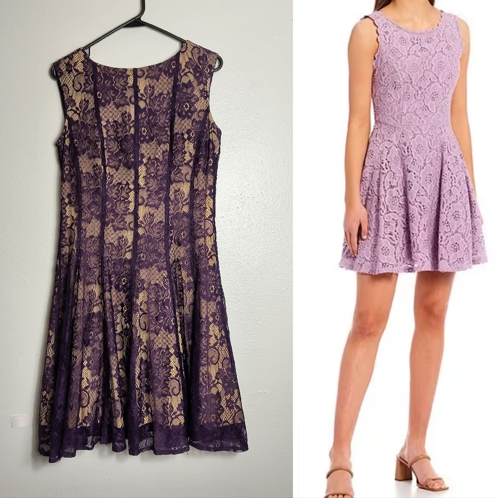DB established 1962 Size 12 Plum Purple Lace Dress - lining